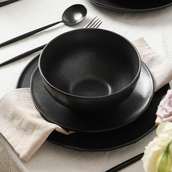 Stone Lain Rio 4-Piece Bowl Set Stoneware, Black