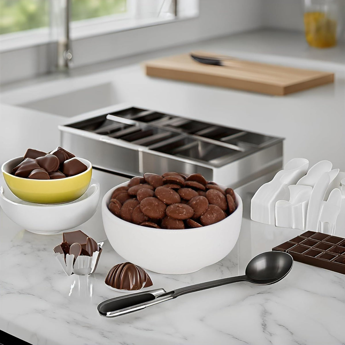Milk Chocolate Melting Wafers - 5 pounds of Milk Chocolate Cocoa Lite, Perfect for Melting and Dipping, Premium Quality Chocolate Wafers for All Your Baking Needs - 80oz by ASOZI