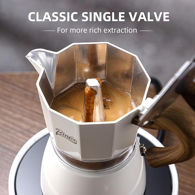 Bincoo Espresso Maker Stovetop,Camping Moka Pot 2 Cup/120ML,Stove Top Espresso Italian Coffee Maker,Easy to Use