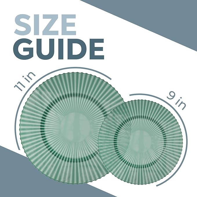Exquisite 80 Piece Plastic Disposable Plates Set For 40 Guests I 20 X 9 Inch & 40 X 11 Inch Disposable Plastic Plates | Color: Green| Great for Weddings Parties And Formal Occasions