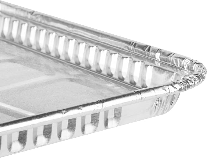 (200 Pack) 1/4 Size Cookie Sheet Baking Cake Pans l 12.8” x 8.9” Disposable Aluminum Foil Trays l Premium Heavy Duty Nonstick Baking Sheets Reusable