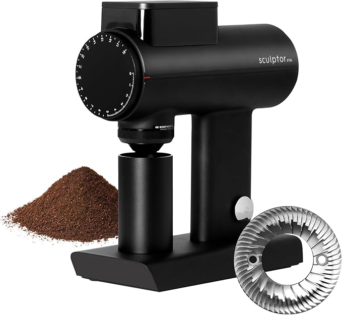 TIMEMORE Sculptor 078S Flat Burr Coffee Bean Grinder, Electric Espresso Grinder with Stepless Coarseness Adjustment, Suitable for Espresso, Pour over, French Press, Cold Brew - Black