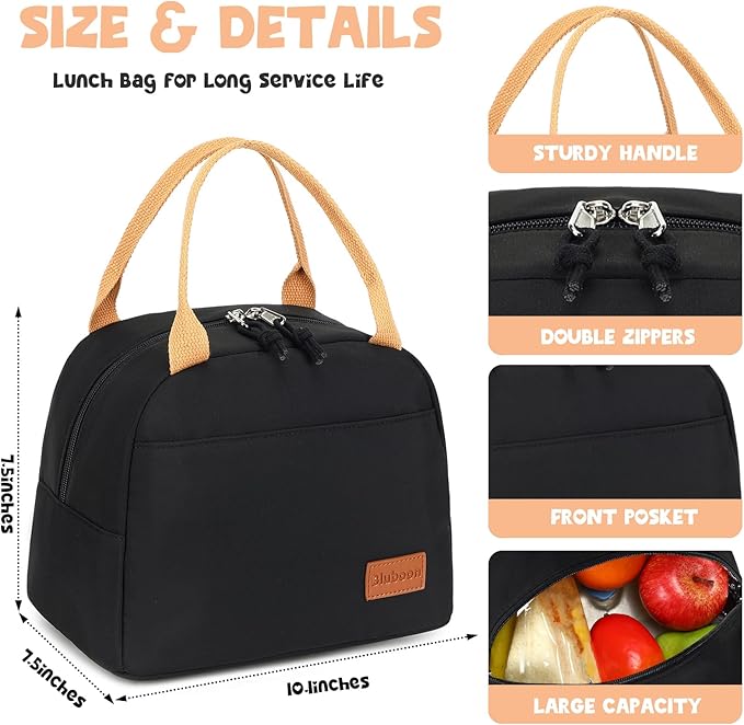 Bluboon Lunch Box for Women Cute Lunch Bag Reusable Insulated Lunch Bags Large Capacity Lunchbox Cooler for Work Picnic or Travel