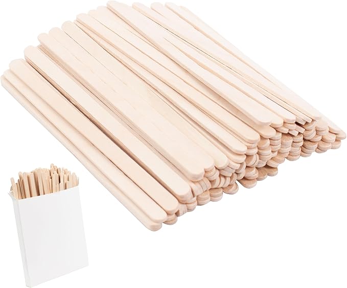 ANTETOK Wooden Coffee Stirrers - Coffee Stir Sticks 5.5 Inch,100pcs Disposable Swizzle Sticks,Swizzle Drink Sticks for Coffee,Tea,Cocktail and Hot Chocolate