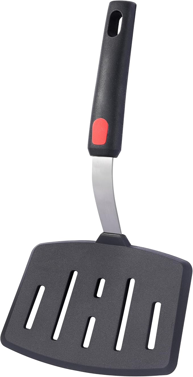 Silicone Wide Spatula, Slotted Turner for Cooking or Baking, Large Pancake Spatula for Egg, Fish, Steak, Flipping and Wok Use, Dishwasher Safe