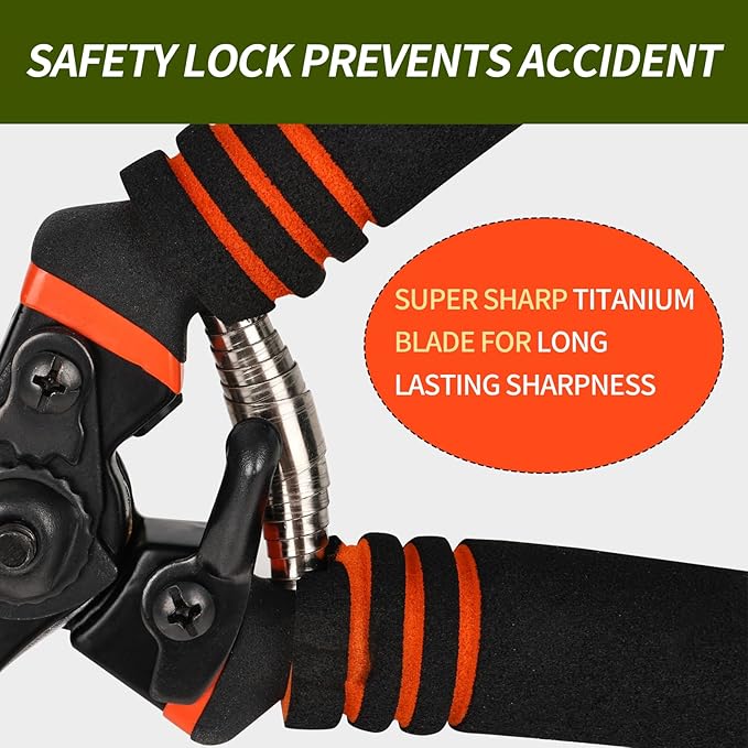 Gardening pruning shears, premium gardening pruning shears as sharp as a razor, heavy-duty gardening scissors — they can perfectly cut through anything in your yard.