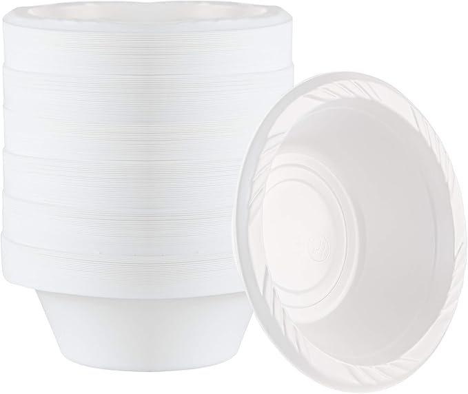 200 Count Disposable 5 ounce White Plastic Dessert Bowls