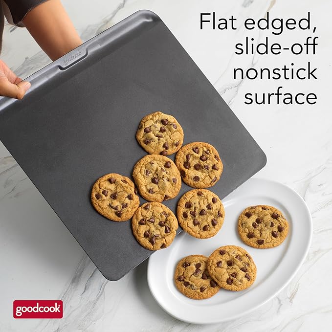GoodCook AirPerfect Nonstick Air Insulated Cookie Sheet, 14" x 12", No Burning, Gray