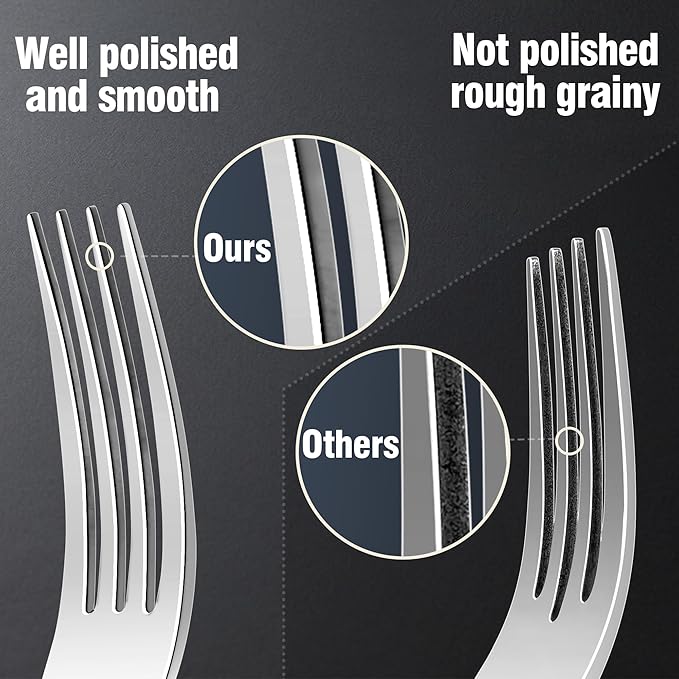 Silverware Set for 8, 40 Piece 18/10 Stainless Steel Flatware Utensils Cutlery Set, Mirror Polished knives Forks and Spoons Silverware Sets for Dinner,Wedding,Festival Gift,Dishwasher Safe,Rust Proof