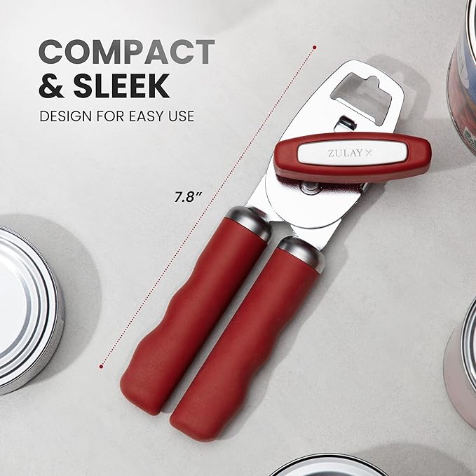 Zulay Kitchen Manual Can Opener with Bottle Opener with Turn Knob