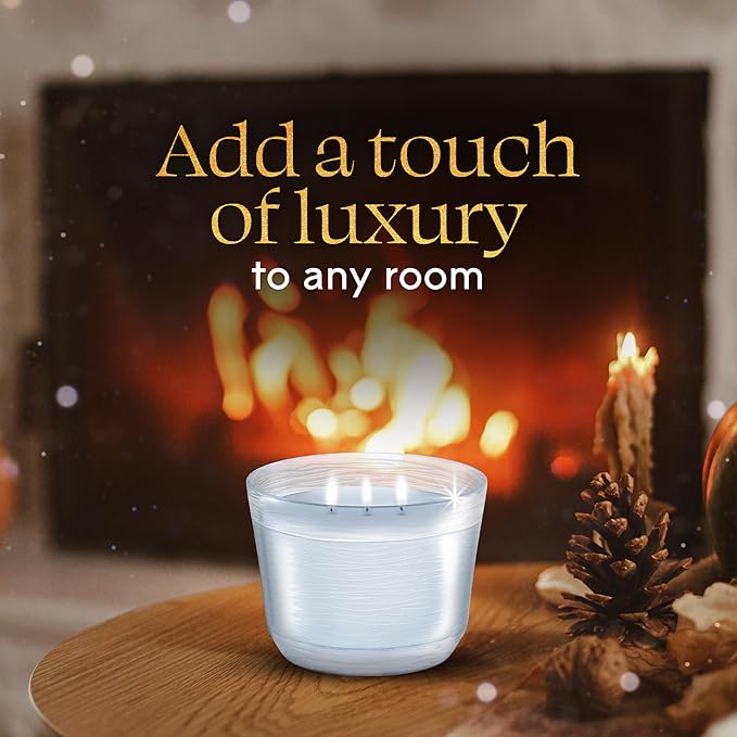 Glade 3-Wick Scented Candle Jar, Bergamot & Eucalyptus, Air Freshener Infused with Essential Oils, 6.8 Oz, 3 Count