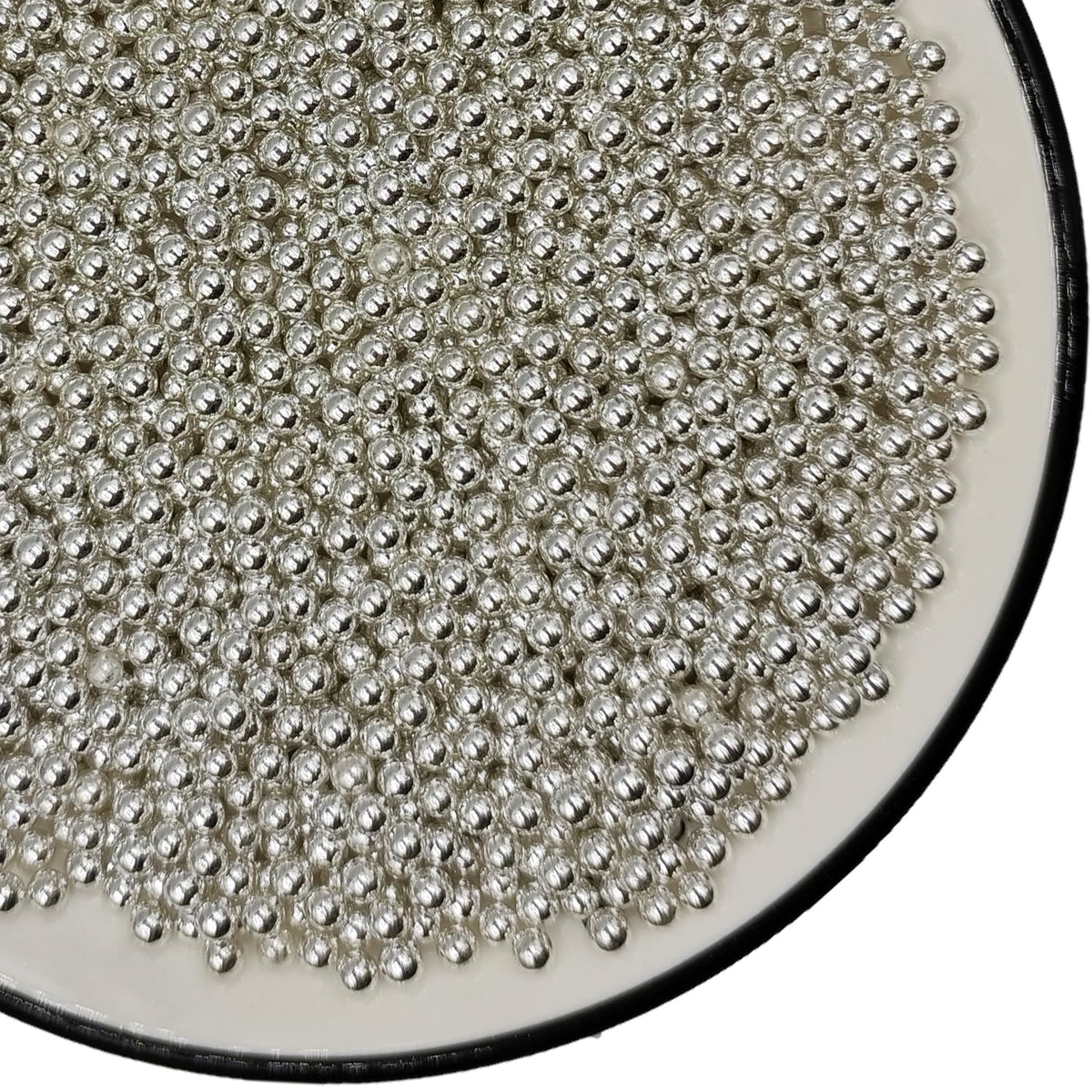 Silver Pearl Sugar Sprinkles 3.9 oz, 4mm Candy Pearls Ideal for Baking, Cake and Cupcake Toppers, Cookie Decoration, Ice Cream Topping, Wedding Shower Valentines Halloween Christmas