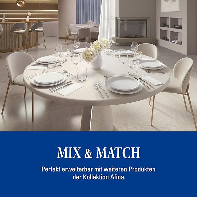 Villeroy & Boch Afina Gourmet Large Serving Bowl, Premium Porcelain, Made in Germany, Dishwasher and Microwave Safe, 10.25x 10.25x 4 in, Stackable, White