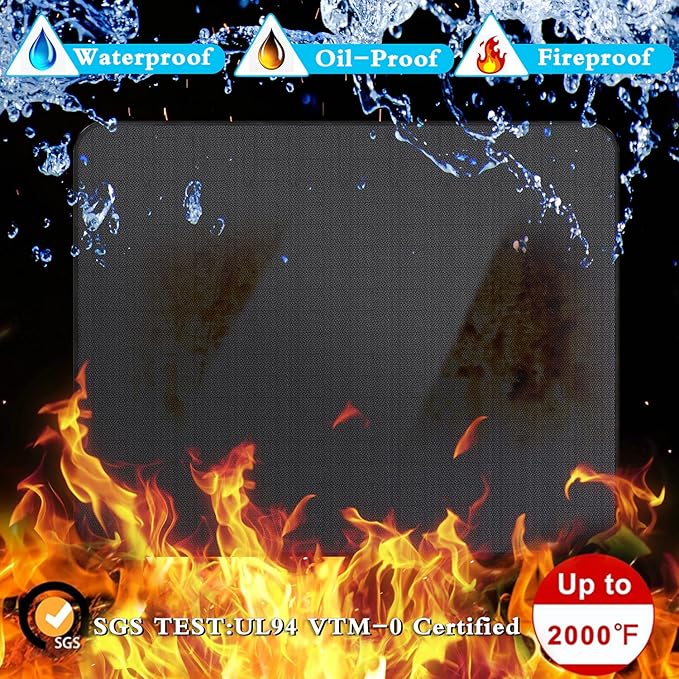 UBeesize Large 76x48 inches Under Grill Mat for Outdoor Grill,Double-Sided Fireproof Grill Pad for Fire Pit,Indoor Fireplace Mat Fire Pit Mat,Oil-Proof Waterproof BBQ Protector for Deck and Patio