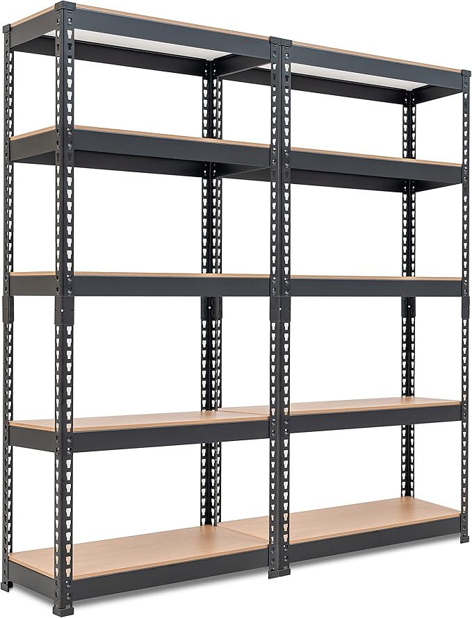 HOMEDANT 28"W x 12.3"D x 59.5"H 5-tier Boltless Metal Shelving Unit Adjustable Garage Storage Utility Rack Heavy Duty Shelves Organization Multipurpose Shelf Warehouse Kitchen Living Room pantry 2Pack