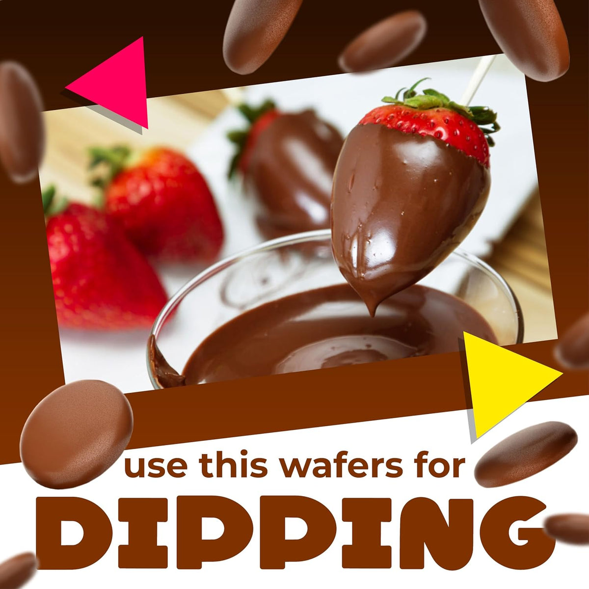 Merckens Milk Chocolate Melting Wafers | 2 Lb Bag | Bulk Baking Candy | Smooth Creamy Coating Discs for Dipping, Molding, Drizzling & Dessert Crafting