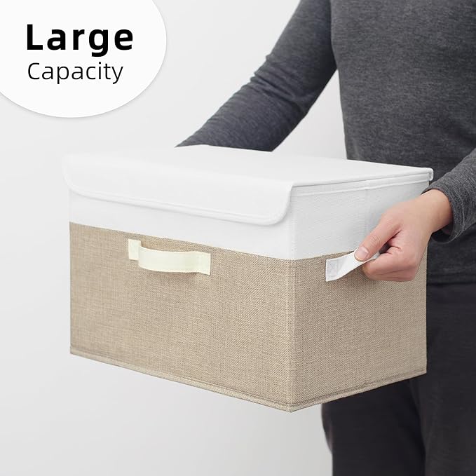 GRANNY SAYS Storage Bins with Lids, Decorative Storage Boxes, Clothes Stoarge Bins, Shelf Baskets, Closet Storage Bins for Clothing, Collapsible Storage and Organization, 2-Pack