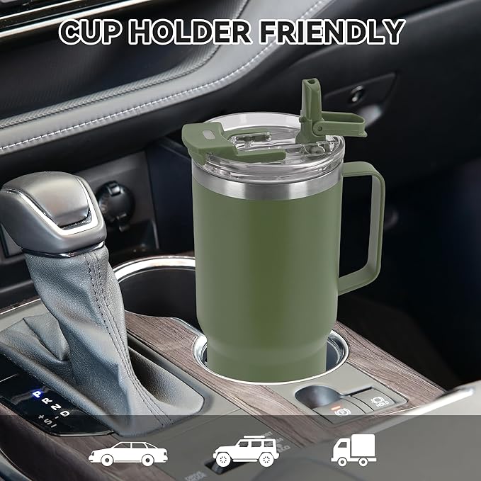 HASLE OUTFITTERS 30oz Tumbler Bulk with Handle, Insulated Travel Coffee Mug Set with Handle Leak-Proof Double Wall Stainless Steel Vacuum Tumblers Pack Metal Cup for Hot and Cold Drink