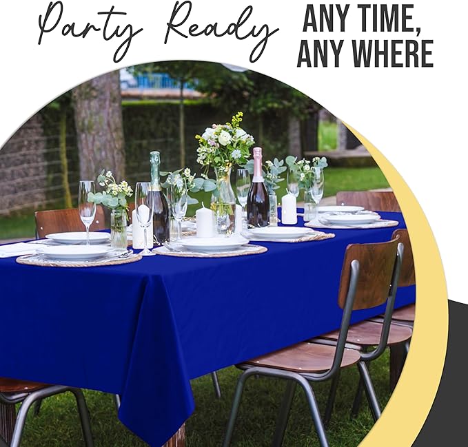 Party Solids 66% Thicker Premium Plastic Table Cloth Rectangle Table Cover 0.5 Mil 12 Pack Dark Blue Table Cloth 54 Inch x 108 Inch Disposable Tablecloth Won't Tear Easily Like Cheap Thin Brands