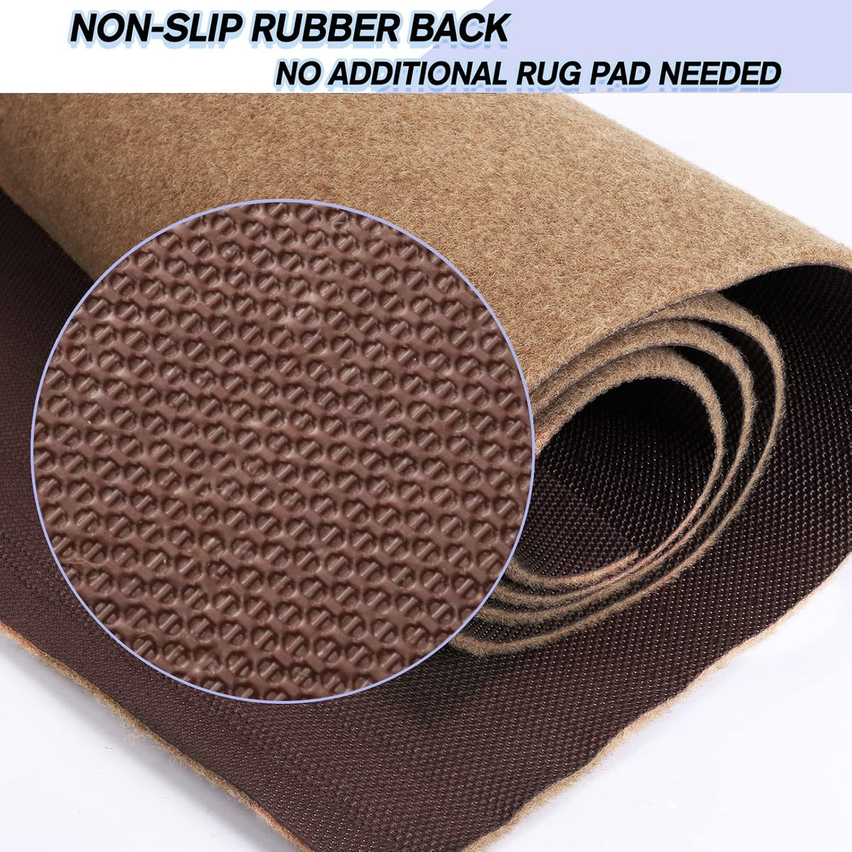 Custom Size Backed Non-Slip Area Rugs Runner, Easy Clean, Waterproof Runner Rugs for Hallway Entryway, Kitchen, Laundry, 4FT x 5FT, Beige