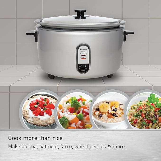 Panasonic Commercial Electric Rice Cooker, 120V Extra-Large Capacity 60-Cup (Cooked), 30-Cup (Uncooked) with One-Touch Operation - SR-GA541FH - Silver