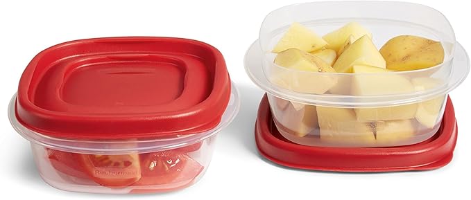 Rubbermaid Easy Find Lids Food Storage Containers, 1.25 Cup, Racer Red, 4-Piece Set