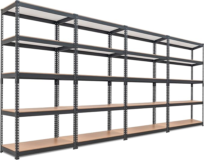 HOMEDANT 5 Tier Storage Shelves Adjustable Laminated Boltless Garage Metal Shelving Unit Heavy Duty Utility Rack Shelf Warehouse Pantry Closet Kitchen 35.9" W x 16.2" D x 71.3" H 4Pack