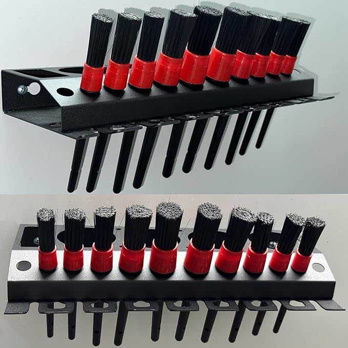 Bottle Storage Rack, Detailing Brush Organizer, Spray Bottle Storage Rack, 3/8" Air Tool Holder, for Garage and Workspace (1pc-Black)