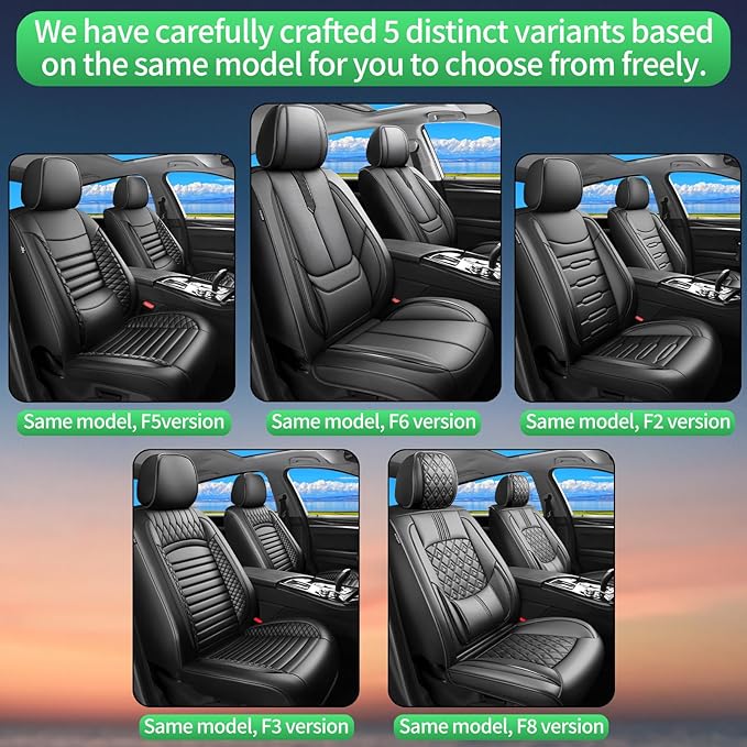 Fit Passport Car Seat Covers for Honda Passport 2019-2025 2026 -Upgraded Premium Waterproof & Breathable Leather, Airbag Compatible, All-Weather Seat Cushion Protector,2 Front/Black