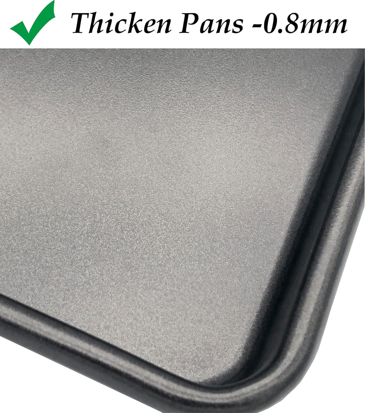 Small Cookie Sheets 11X9 Inch 2Pcs Mini Baking Pan Toaster Oven Tray Nonstick Thicken Brushed Carbon Steel Magnetic No Warp 1 to 2 Person Bakeware By HYTK