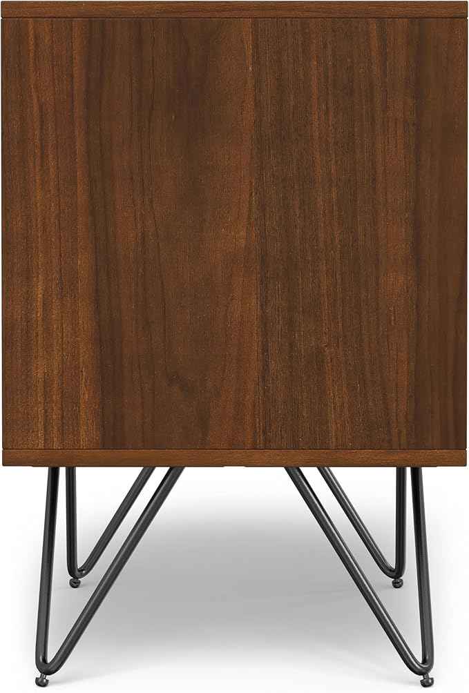 SIMPLIHOME Hunter 20 inch Wide Industrial Modern Nightstand in Walnut for the Living Room and Bedroom