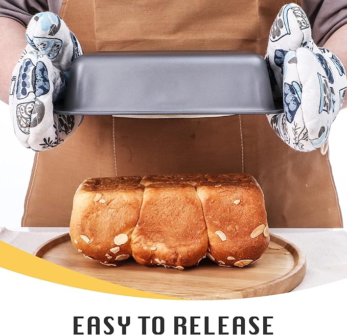 HONGBAKE 6 Pack Bread Pan 1 Lb, 8.5 x 4.5 Inch Loaf Pans for Baking Bread, Nonstick Meatloaf Pan with Wide Grips, Banana Bread Tin for Homemade Bread, Grey