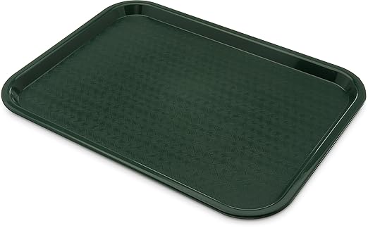 Carlisle FoodService Products CT121608 Cafe Standard Plastic Cafeteria/Fast Food Tray, NSF Certified, BPA Free, 16" Length x 12" Width, Forest Green (Pack of 24)