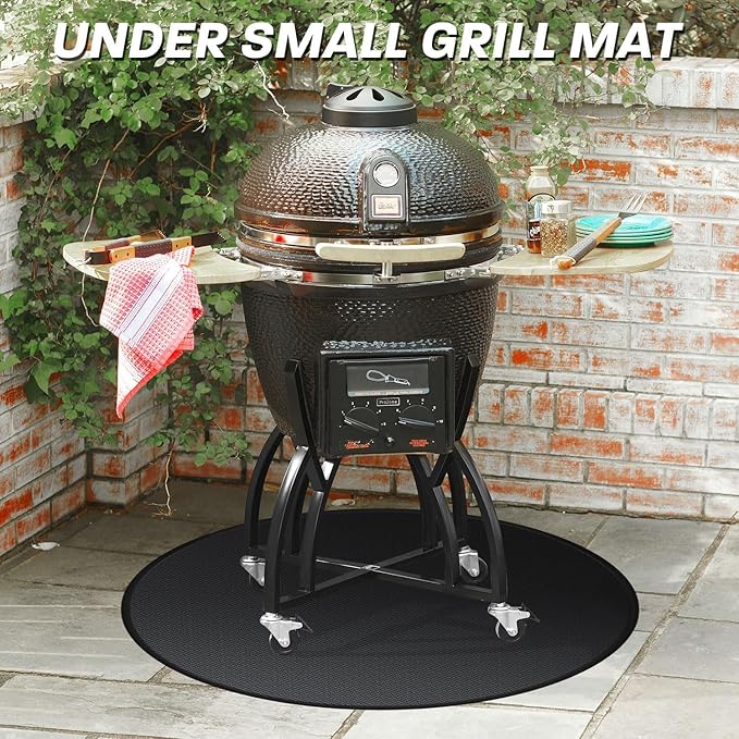 40" Round Fire Pit Mat for Solo Stove Bonfire/Under Grill Mat for Outdoor Grill Fireproof Waterproof Oil-Proof, 4 Layers Fireplace Mat BBQ Mat Solo Stove Mat Fire Pit Pad for Deck Patio Grass Smoker