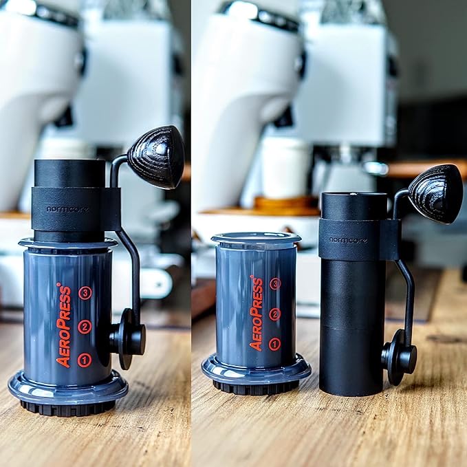 Normcore Manual Coffee Grinder V2-38mm Titanium Contemporary Conical Burr - Hand Grinder - Adjustable Settings - For Espresso, Aeropress, Pour over, French Press