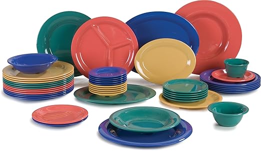 Carlisle FoodService Products Sierrus Reusable Plastic Oval Serving Platter with Rim for Restaurants and Home, Melamine, 12 x 9 Inches, Bone, (Pack of 12)