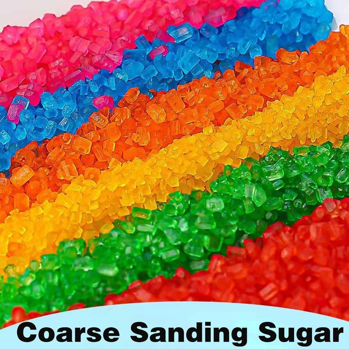 Sentovac 4-Colors Sanding Sugar for Baking Edible Sparkling Sugar Sprinkles Coarse Sugar Crystals for Baking Cake Cookie Cupcake Topper Ice Cream Decoration Supplies（Blue Orange Gold White）