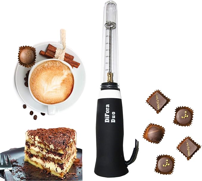 New Premium Class Difora Duo Milk Frother and Frappe Maker, UNIQUE VARIABLE SPEED, 30W, 120V. Super Reliable Motor, Made to Stand on Counter