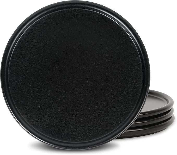 Stone Lain Eden 4-Piece Dinner Plate Set Stoneware, Black