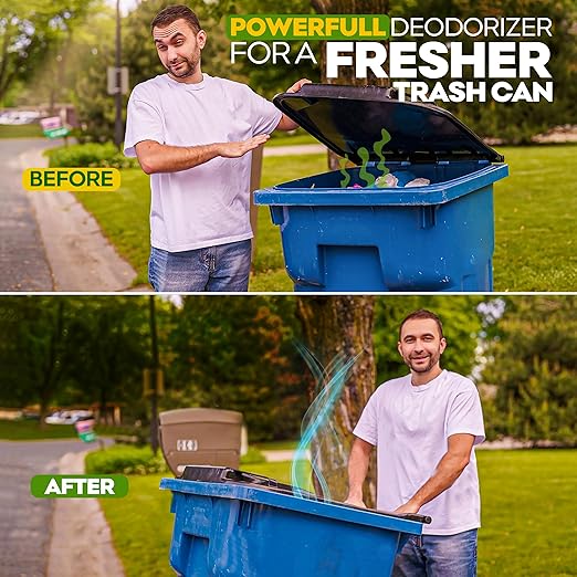 BEEST Dumpster Defender - 1.5lbs Outdoor Trash Can Deodorizer & Liquid Waste Absorber (Made in USA) Biodegradable Trash Can Odor Eliminator - Powerful Garbage Deodorizer for Always-Fresh Bins - 7 Cups