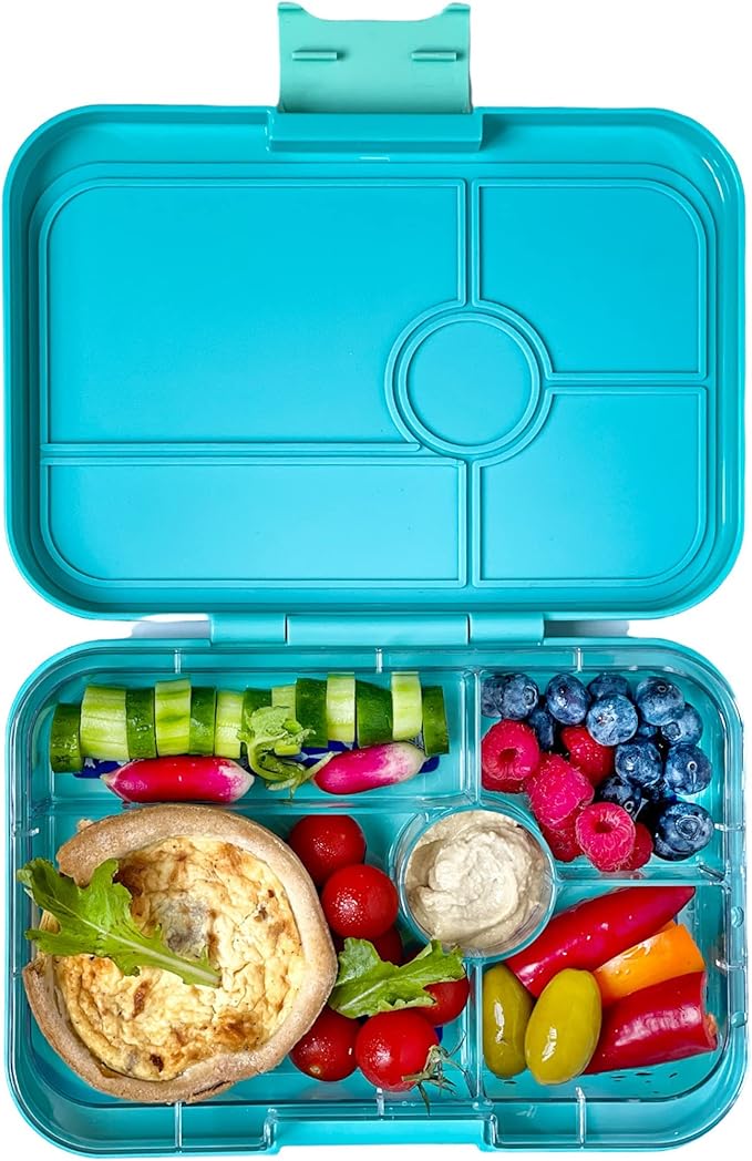 Yumbox Tapas Leakproof Bento Lunch Box - 5-Compartment Bento Container for Adults and Kids; Large Size 9.5x6.9x1.8; BPA-Free, Leakproof & Easy Clean; Lunch Box Kids (Antibes Blue)