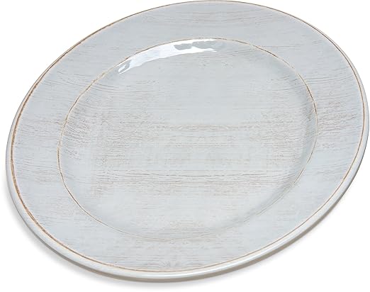Carlisle FoodService Products Grove Reusable Plastic Plate Appetizer Plate with Rim for Home and Restaurant, Melamine, 7 Inches, Buff, (Pack of 12)