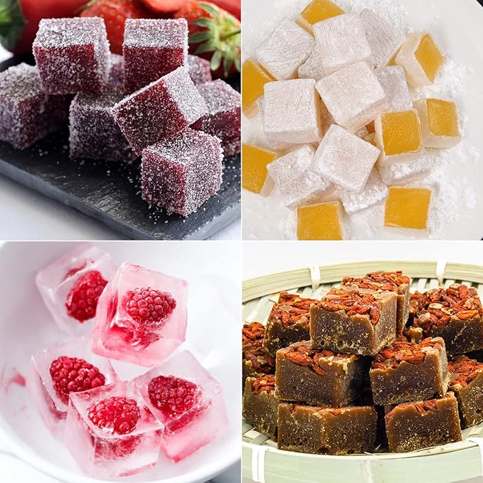 Sakolla 2 Pack Caramel Candy Molds, 40 Cavities Square Cube Silicone Molds for Chocolate, Candy, Ice Cubes, Gummy, Ganache, Jelly, Truffles