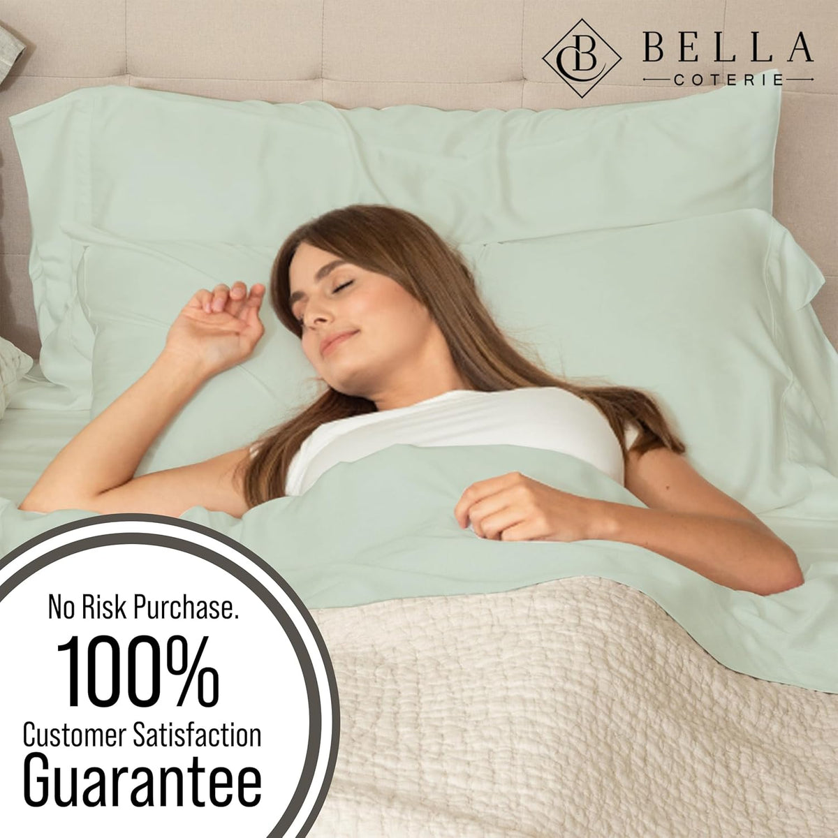 Bella Coterie Luxury Bamboo Viscose King Size Sheet Set | 100% Organically Grown | Ultra Soft | Cooling for Hot Sleepers | 18" Deep Pocket [Sea Glass]