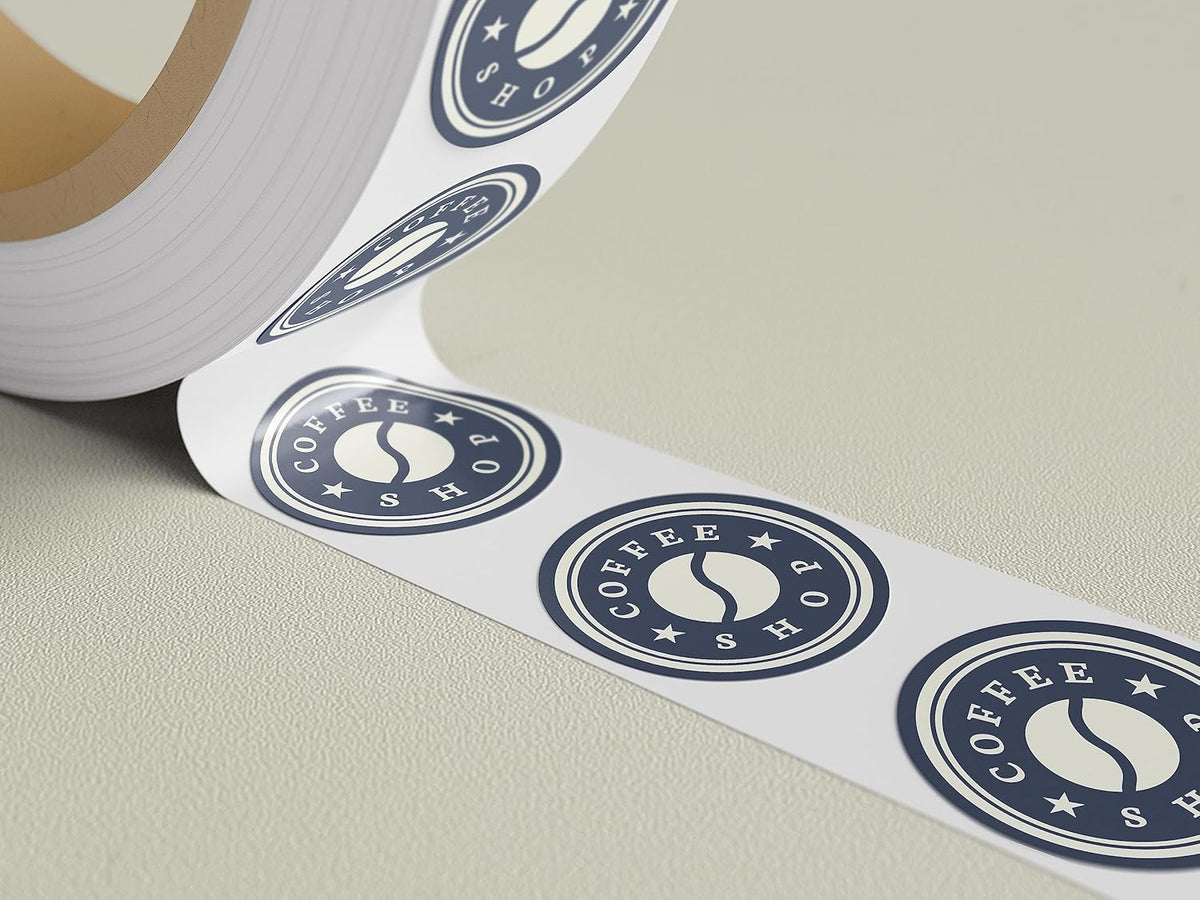 Custom Stickers Label Rolls, Build Your Own Stickers/Labels Any Design Premium Gloss BOPP Custom Sticker, Personalized Stickers for Business Logo, Custom Printed Sticker Labels 50+