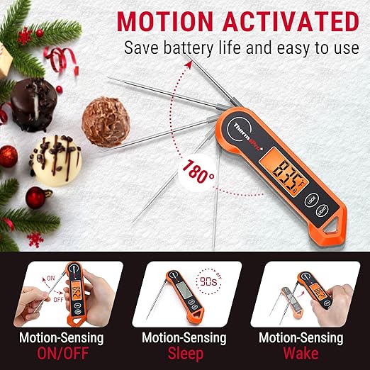 ThermoPro TP19H Digital Meat Thermometer for Cooking with Ambidextrous Backlit and Motion Sensing Kitchen Cooking Food Thermometer for BBQ Grill Smoker Oil Fry Candy Instant Read Thermometer