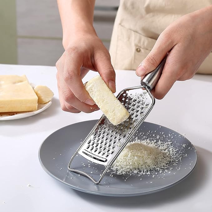 Tongjude Stainless Steel Cheese Grater Set, Set of 5 Kitchen Grater & Peeler & Slicer, Lemon Zester with Cleaning Brush for Vegetable, Fruit, Chocolate