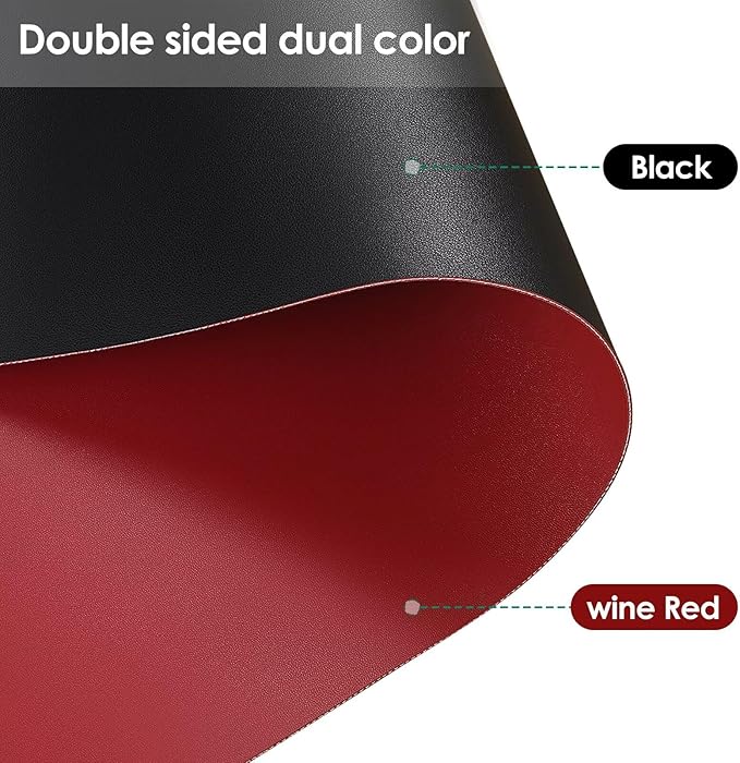 Dresser Cover - Can Be Used On Both Sides Waterproof and Easy to Clean Good Flatness Used for Dresser Table(Black+Wine Red 10x44)