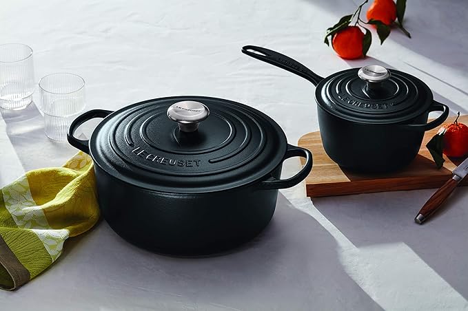 Le Creuset Enameled Cast Iron Signature Round Dutch Oven, 7.25 qt., Licorice