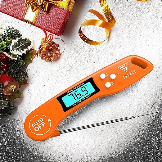 DOQAUS Digital Meat Thermometer, Instant Read Food Thermometers for Cooking, Kitchen Probe with Backlit & Reversible Display, Wide Temperature Range for Turkey, Grill, BBQ, Baking, Bread, Sourdough